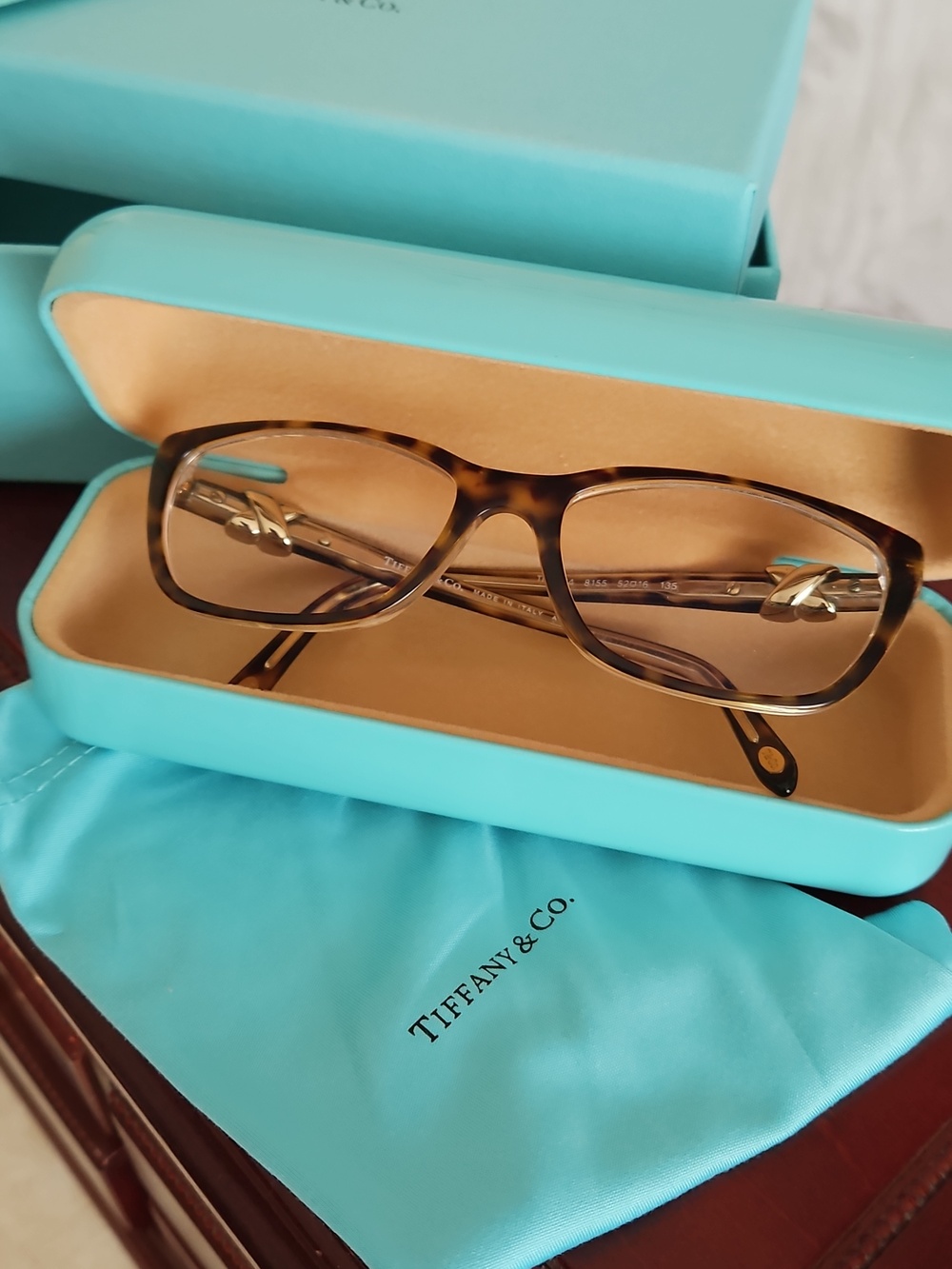 Tiffany & Co. Infinity Eyeglasses, Hard Box, Pouch And Card